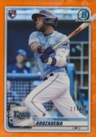 2020 Bowman Chrome #11 Randy Arozarena Orange Refractor Baseball Card