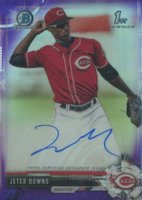 2017 Bowman Draft Chrome Draft Picks Autographs  #CDAJD Jeter Downs Purple Refractor Baseball Card