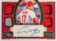 2022 Panini Three and Two Quad Jersey Autographs #QJASO Shohei Ohtani Full Count Baseball Card