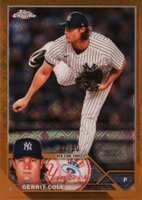 2023 Topps Chrome Logofractor Edition #213 Gerrit Cole Gold Refractor Baseball Card