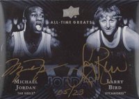 2013 Upper Deck All-Time Greats Jordan vs. Signatures #JVSLB Larry Bird/Michael Jordan Basketball Card