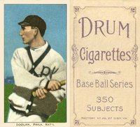 1909 White Borders Drum 350 #138 Mickey Doolan Batting Baseball Card