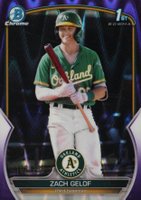 2023 Bowman Chrome Prospects #BCP1 Zack Gelof Purple Raywave Refractor Baseball Card