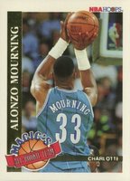 1992 Hoops Magic's All-Rookie Team #2 Alonzo Mourning Basketball Card