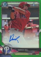 2018 Bowman Prospects Autographs Chrome #DH Darick Hall Green Refractor Baseball Card