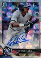 2018 Bowman Chrome Prospects Autographs #CPAEF Estevan Florial Atomic Refractor Baseball Card