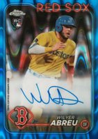 2024 Topps Chrome Rookie Autographs #RAWA Wilyer Abreu Blue Raywave Baseball Card