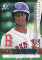 2016 Bowman Turn Two #TTDM Andrew Benintendi/Rafael Devers Green Baseball Card