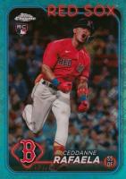 2024 Topps Chrome Logofractor Edition #118 Ceddanne Rafaela Aqua Refractor Baseball Card