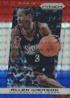 2013 Panini Prizm #214 Allen Iverson Red White and Blue Mosaic Prizm Basketball Card