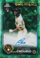2024 Topps Chrome Sapphire Update Series Chrome Sapphire Autographs #JC Jackson Chourio Green Baseball Card