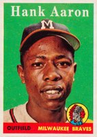 1958 Topps #30 Hank Aaron White Name Baseball Card