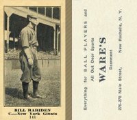 1916 Wares #141 Bill Rariden Baseball Card