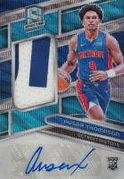 2023 Panini Spectra #226 Ausar Thompson Jersey Autograph-Blue Wave Fotl Basketball Card