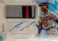 2019 Topps Inception Autograph Patch #IAP-RAJ Ronald Acuna Jr. Baseball Card