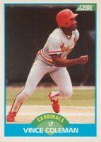 1989 Score #155 Vince Coleman Baseball Card