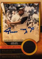 2012 Topps Golden Greats Autograph Relics #WM3 Willie Mays Baseball Card