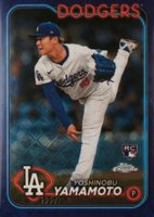 2024 Topps Chrome Logofractor Edition #18 Yoshinobu Yamamoto Purple Refractor Baseball Card