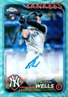 2024 Topps Chrome Update Chrome Baseball Update Series Autographs #ACAWE Austin Wells Aqua Wave Baseball Card