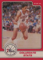 1984 Star Julius Erving #10 Julius Erving Collegiate Stats Basketball Card
