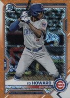 2021 Bowman Chrome Prospects #BCP221 Ed Howard Orange Shimmer Refractor Baseball Card