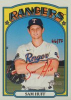 2021 Topps Heritage Real One Autographs #SHU Sam Huff Red Ink Baseball Card