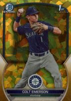 2023 Bowman Draft Sapphire Edition #BDC42 Colt Emerson Gold Baseball Card