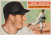 1956 Topps #129 Jake Martin Gray Back Baseball Card