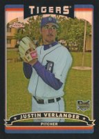 2006 Topps Chrome #309 Justin Verlander Black Refractor Baseball Card