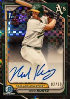 2024 Bowman Draft Chrome Prospect Autographs #CPANK Nick Kurtz Black X-Fractor Baseball Card