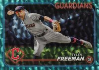 2024 Topps #353 Tyler Freeman Aqua Foil Baseball Card