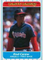 1986 Fleer League Leaders #4 Rod Carew Baseball Card