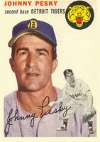 1954 Topps #63 Johnny Pesky Baseball Card