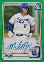 2020 Bowman Chrome Prospect Autographs #CPAMM Michael Massey Green Refractor Baseball Card
