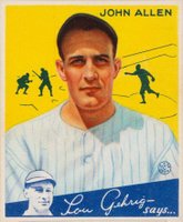 1934 Goudey #42 John Allen Baseball Card