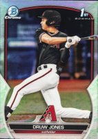 2023 Bowman Chrome Prospects #BCP25 Druw Jones Lunar Glow Refractor Baseball Card