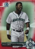 2017 Bowman Prospects #BCP125 Kyle Lewis Chrome-Red Refractor Baseball Card