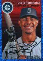 2023 Topps Chrome Platinum Anniversary #345 Julio Rodriguez Blue Shimmer Baseball Card