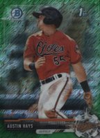 2017 Bowman Chrome Prospects #BCP224 Austin Hays Green Shimmer Baseball Card