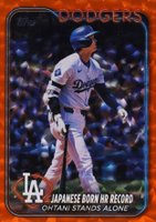 2024 Topps Update #US123 Shohei Ohtani Orange Crackle Foil Board Baseball Card