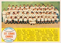 1958 Topps #216 St. Louis Cardinals Baseball Card