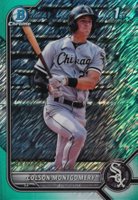2022 Bowman Chrome Prospects #BCP71 Colson Montgomery Aqua Shimmer Refractor Baseball Card