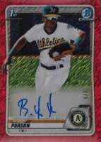 2020 Bowman Chrome Prospect Autographs #CPARP Robert Puason Red Shimmer Baseball Card