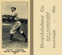 1916 Herpolsheimer Co. #196 Steve Yerkes Baseball Card