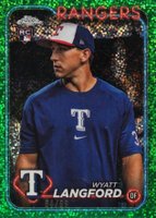 2024 Topps Chrome #122 Wyatt Langford Variation-Green Speckle Refractor Baseball Card