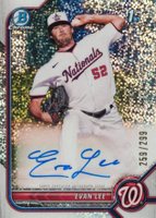 2022 Bowman Chrome Prospect Autographs #CPAEL Evan Lee Speckle Refractor Baseball Card
