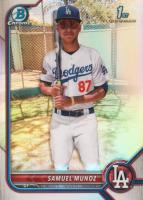 2022 Bowman Chrome Prospects #BCP161 Samuel Munoz Refractor Baseball Card