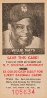 1954 N.Y. Journal-American # Willie Mays Baseball Card