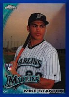 2010 Topps Chrome #190 Mike Stanton Blue Refractor Baseball Card