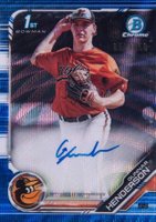 2019 Bowman Draft Chrome Draft Picks Autograph #CDAGH Gunnar Henderson Blue Wave Refractor Baseball Card
